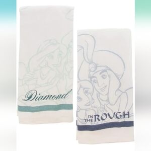 Set of 2 Disney Aladin Bridal Collection 100% Cotton Kitchen Towels 16x26 NWT